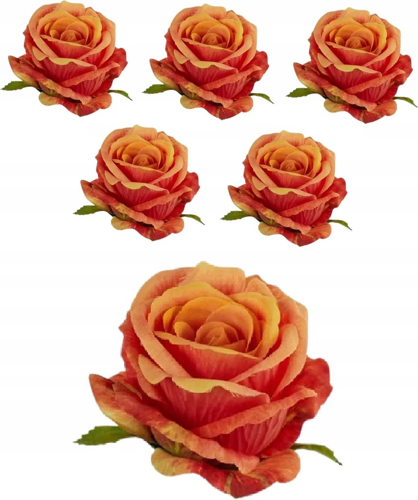 6x Mesterséges rózsa kötés fej bimbó mesterséges virágok rózsák