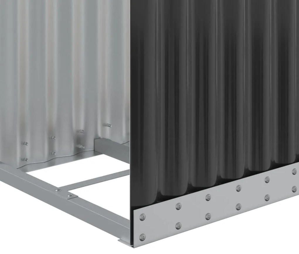 antracit színű horganyzott acél fatörzstartó 40 x 45 x 170 cm