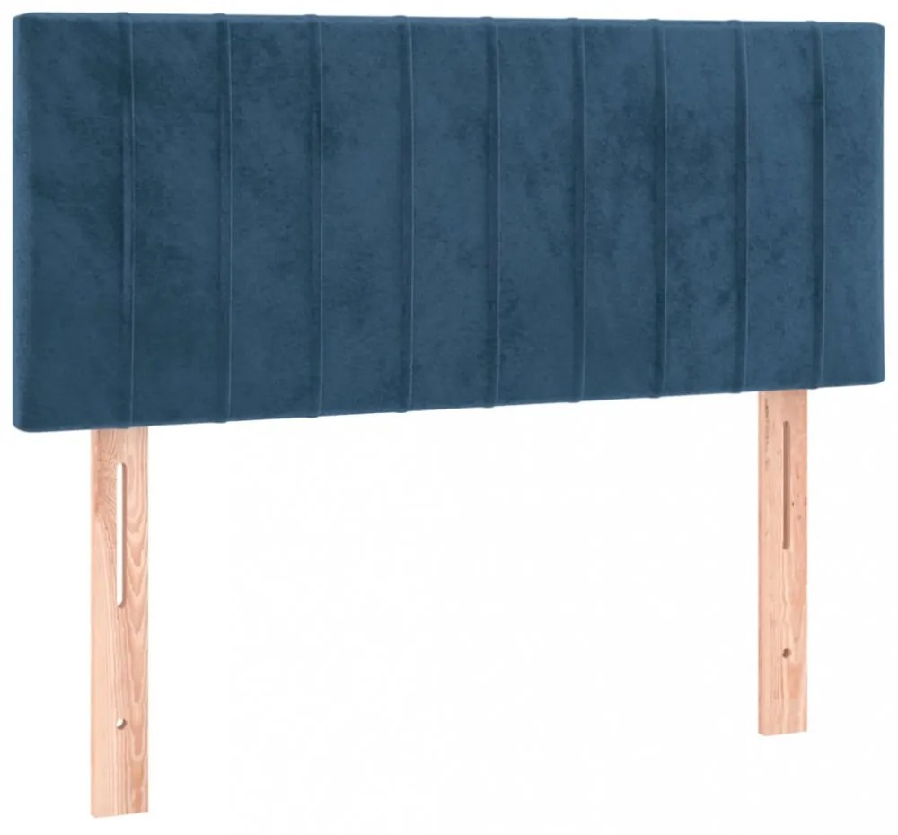 sötétkék bársony LED-es fejtámla 80 x 5 x 78/88 cm