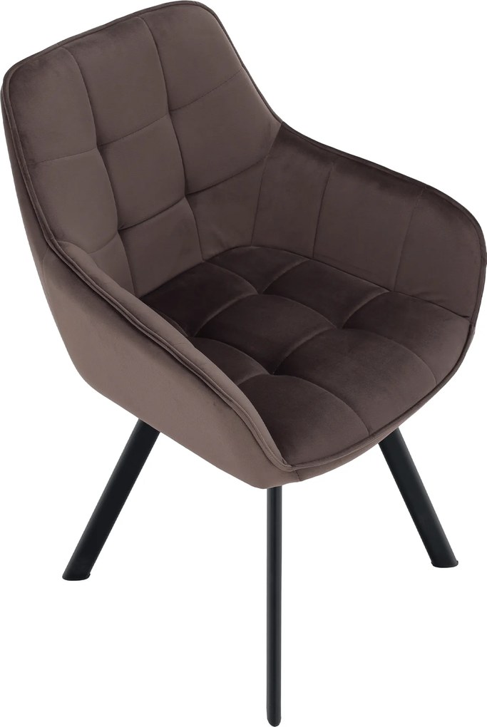 Design fotel, szürkésbarna Velvet/fekete, PETIN