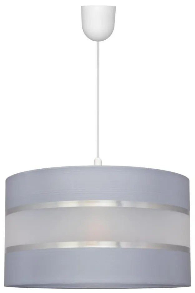 Csillár zsinóron HELEN 1xE27/15W/230V á. 35 cm szürke/ezüst