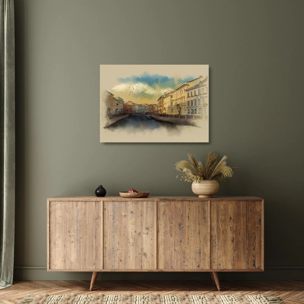 Kép - Moyka, folyó, St. Petersburg, Oroszország (üvegen) (70x50 cm)