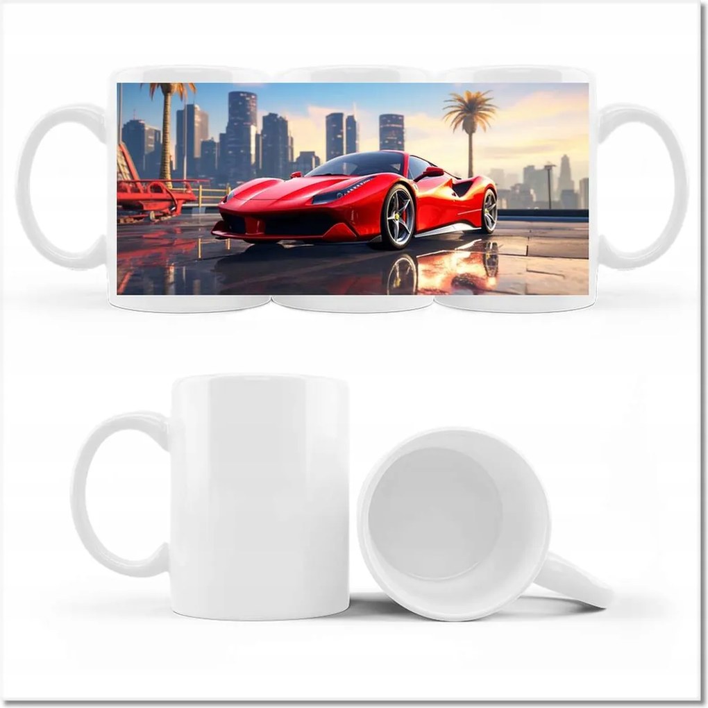 Piros Ferrari fényképes bögre