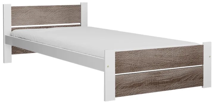 IKAROS DOUBLE ágy 90 x 200 cm, fehér/trüffel tölgy Ágyrács: Léces ágyrács, Matrac: Matrace Sommera 18 cm