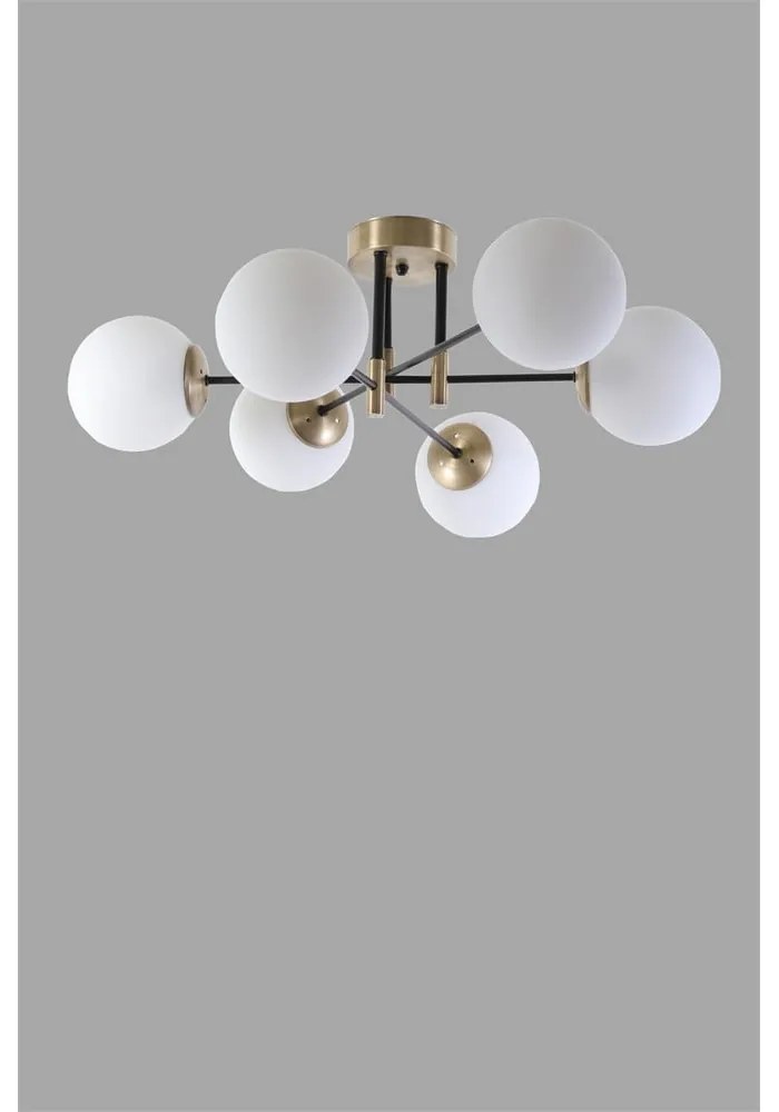 Fehér-aranyszínű mennyezeti lámpa üveg búrával ø 15 cm Dolunay – Opviq lights