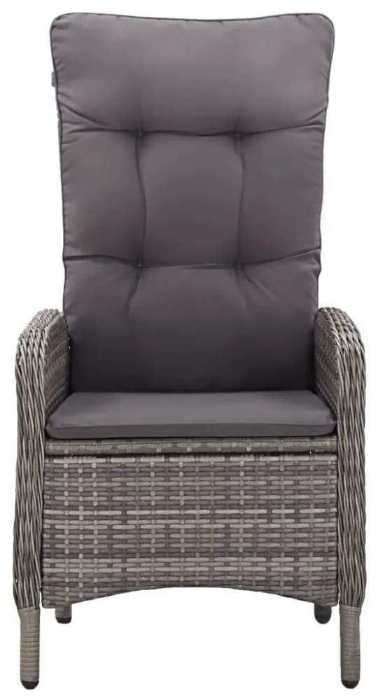 vidaXL 3 részes szürke polyrattan kerti bisztrószett