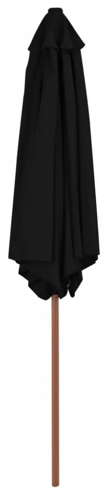 fekete kültéri napernyő farúddal 270 cm