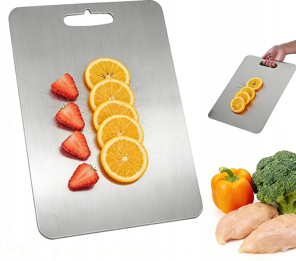 Vágódeszka Titán Rozsdamentes Acél Vágódeszka 29x20cm