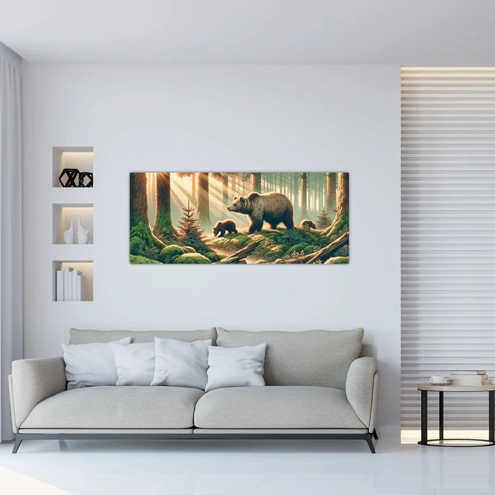 Kép - Medvék az erdőben (120x50 cm)