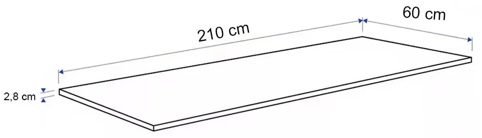 Konyhai munkalap 210 x 60 x 2,8 cm Beton
