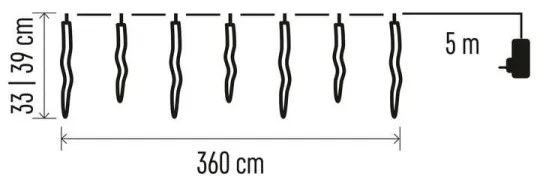 LED Karácsonyi kültéri lánc 60xLED/8,6m IP44