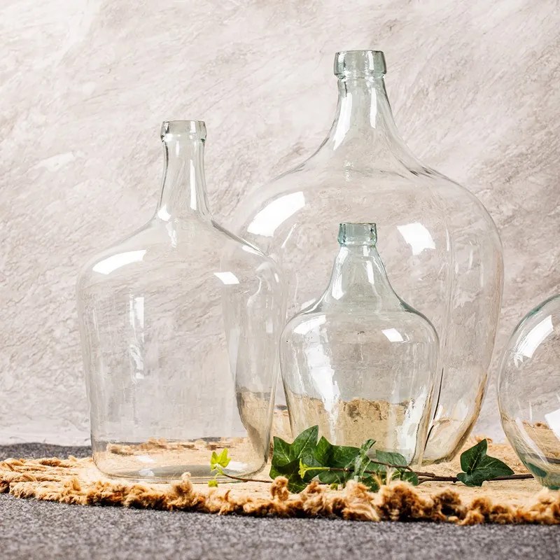 Üveg demizson, váza, dekorációs kiegészítő, 10 literes