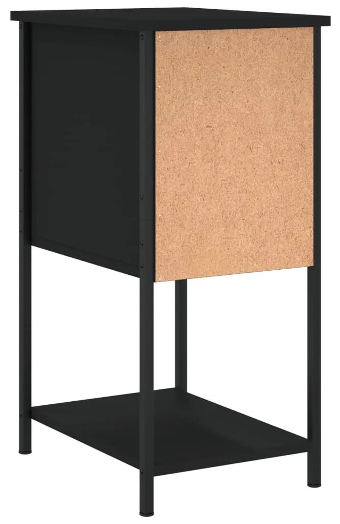 2 db fekete szerelt fa éjjeliszekrény 32x42x70 cm