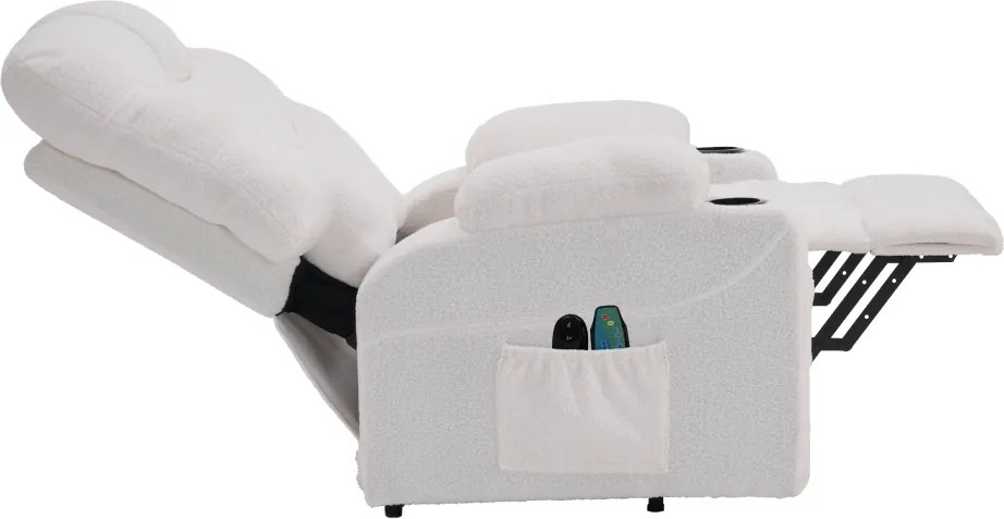 Állítható masszázs fotel, fehér, HUDSON