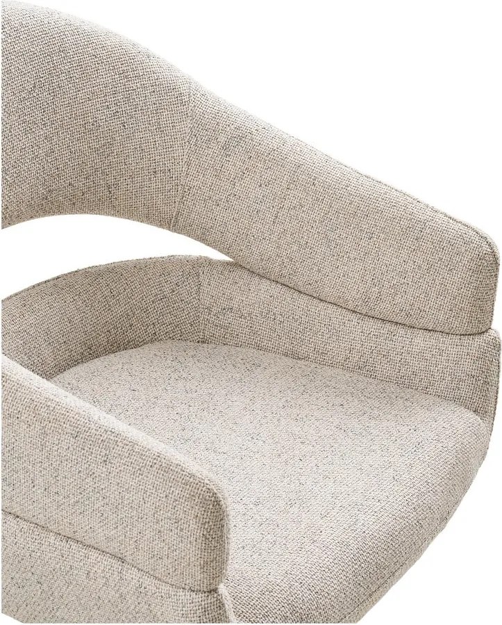 Krémszínű kárpitozott karfás étkezőfotel szett 2 db-os Dover – House Nordic