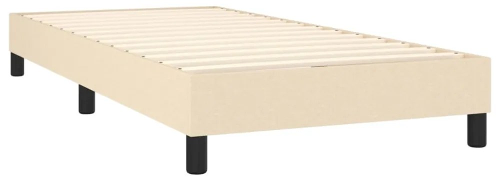 krémszínű szövet rugós és LED-es ágy matraccal 100x200 cm