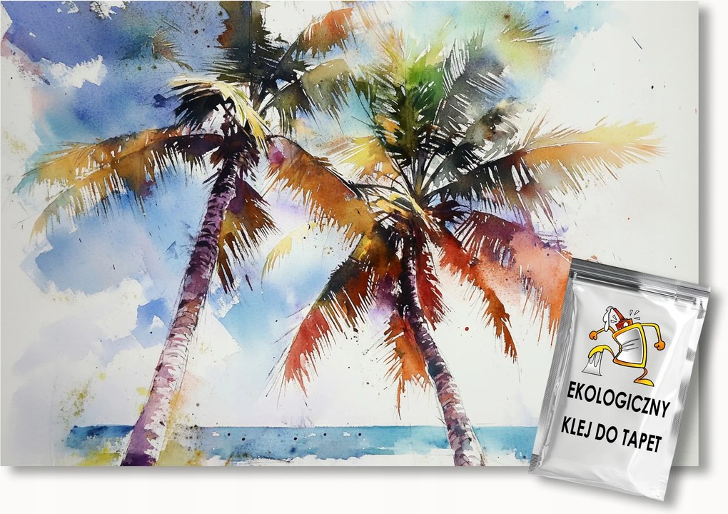 Fotótapéta Flizelina Színes Pálmafák Tengerpart Óceán Trópusok Nyár 200x140 ragasztó