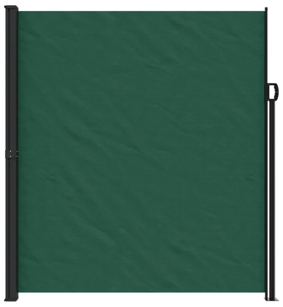sötétzöld behúzható oldalsó napellenző 220 x 500 cm