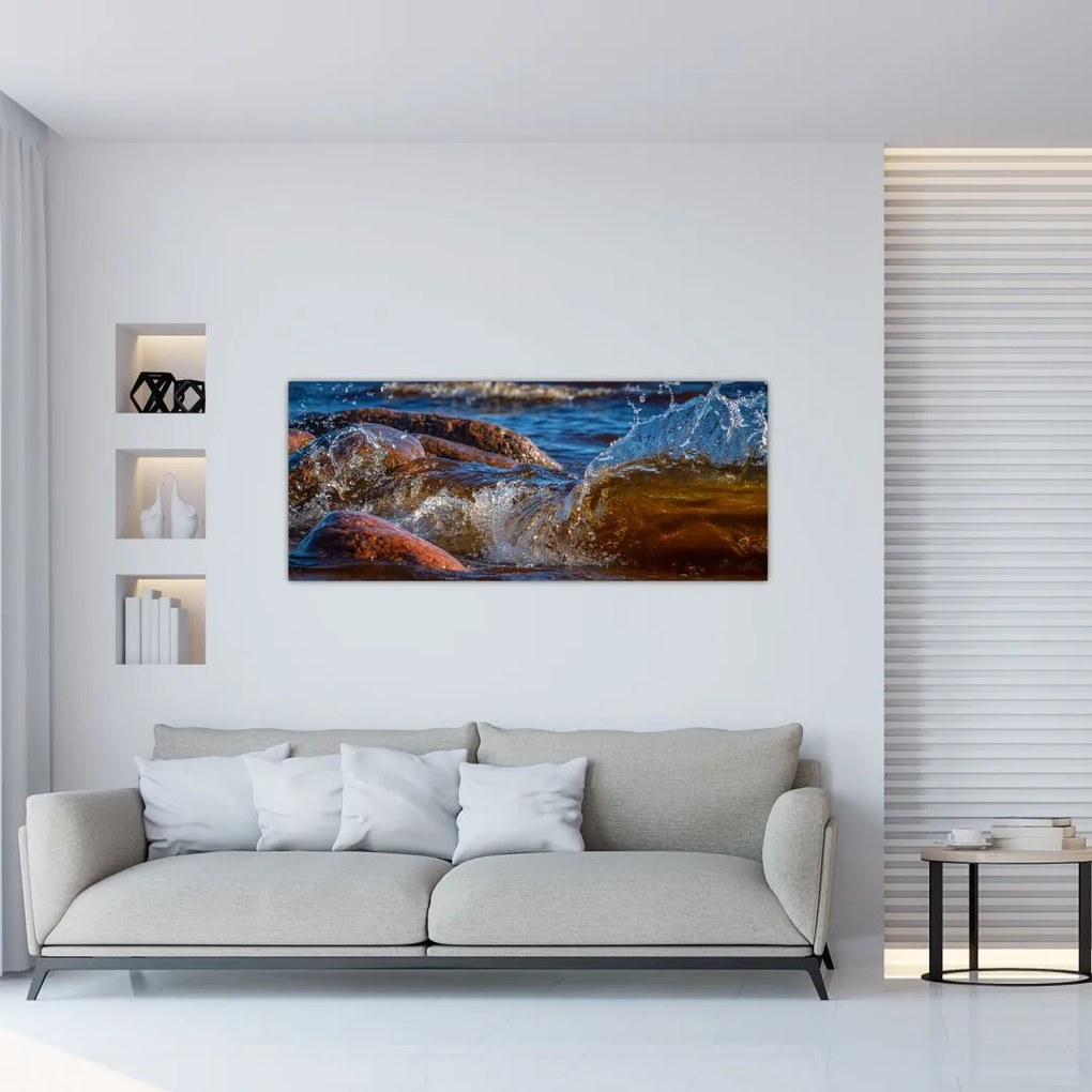 Részletes kép - víz a kövek között (120x50 cm)