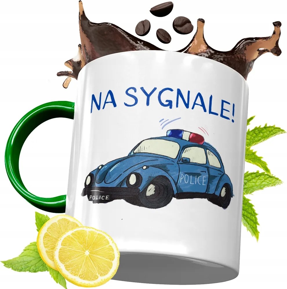 Zöld Bögre Rendőrnek Tökéletes Ajándék fényképes nyomtatással