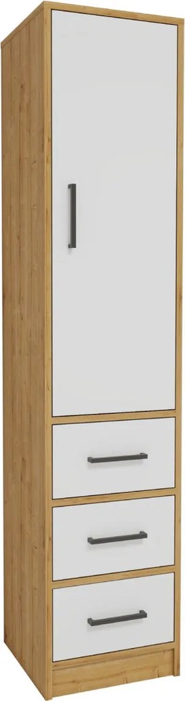 Modera konyhaszekrény, zafír tölgy-fehér, 40 cm