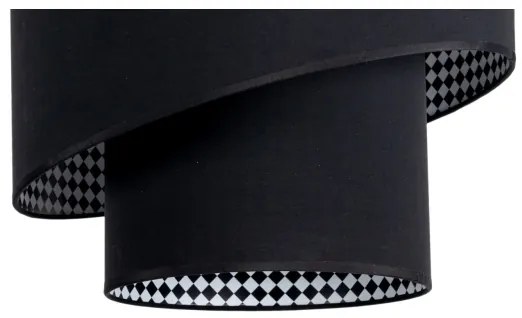 Csillár zsinóron LORI 1×E27/60W/230V ⌀ 35 cm Fekete