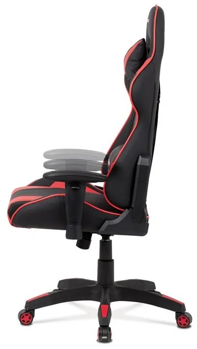 Vörös Ekobőr Gamer Szék, Hinta Mechanikával. KA-F03 RED