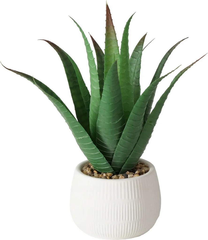 Aloe Vera cserépben Mesterséges Dísznövény Sötétzöld 11,5X29 CM