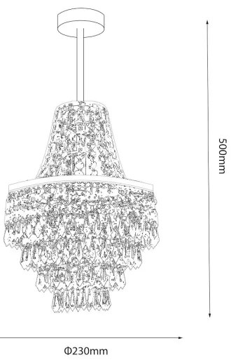 GEMMA rudas csillár 1xE27/60W/230V