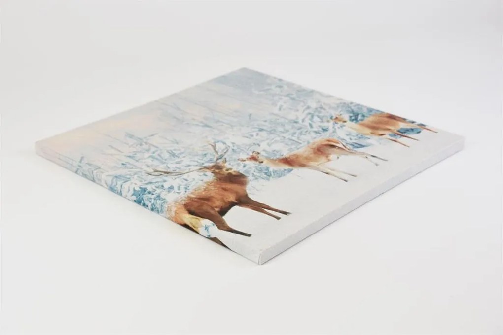 Fali kép Szarvas az erdőben LED időzítővel 40 x 40 cm