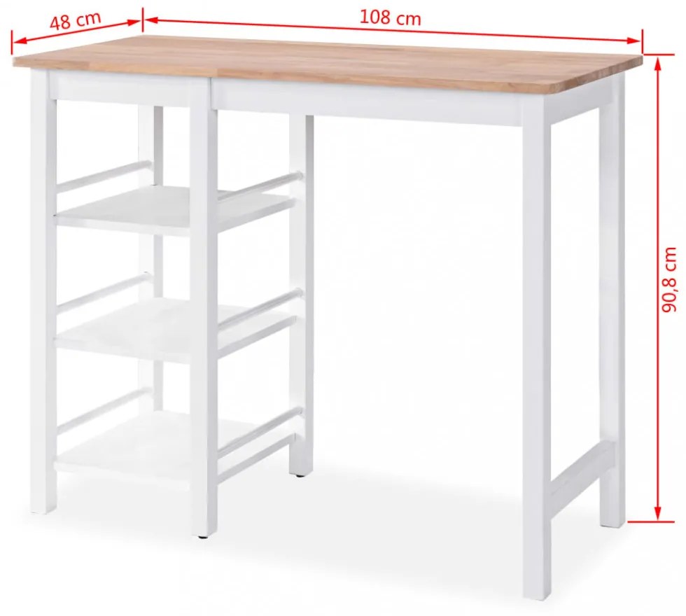 3 részes fehér MDF bárgarnitúra