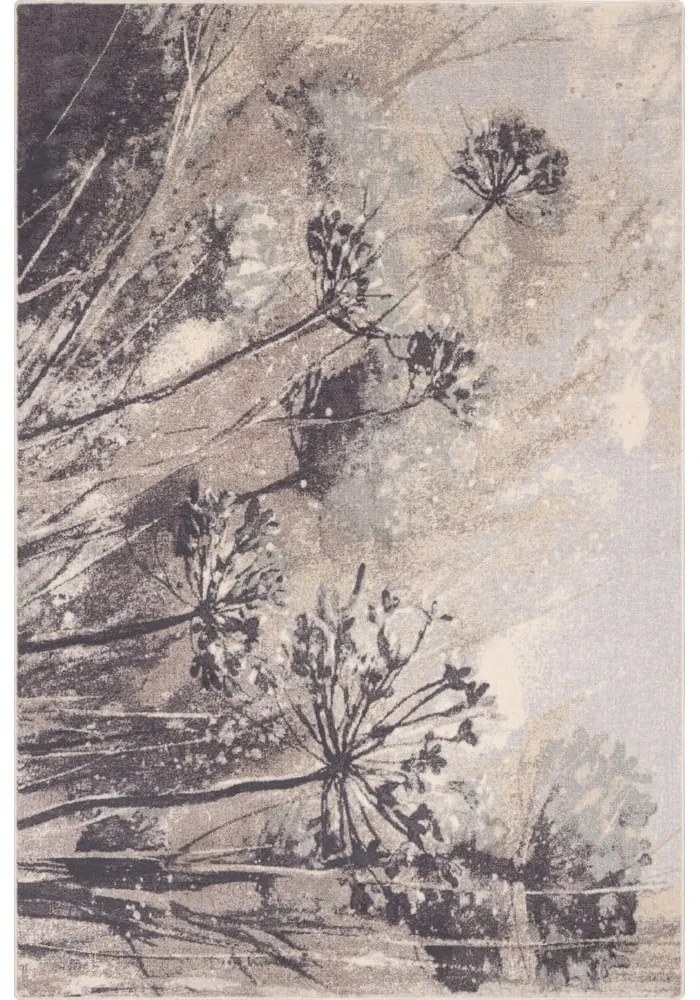 Szürke-krémszínű gyapjú szőnyeg 160x240 cm Lissey – Agnella