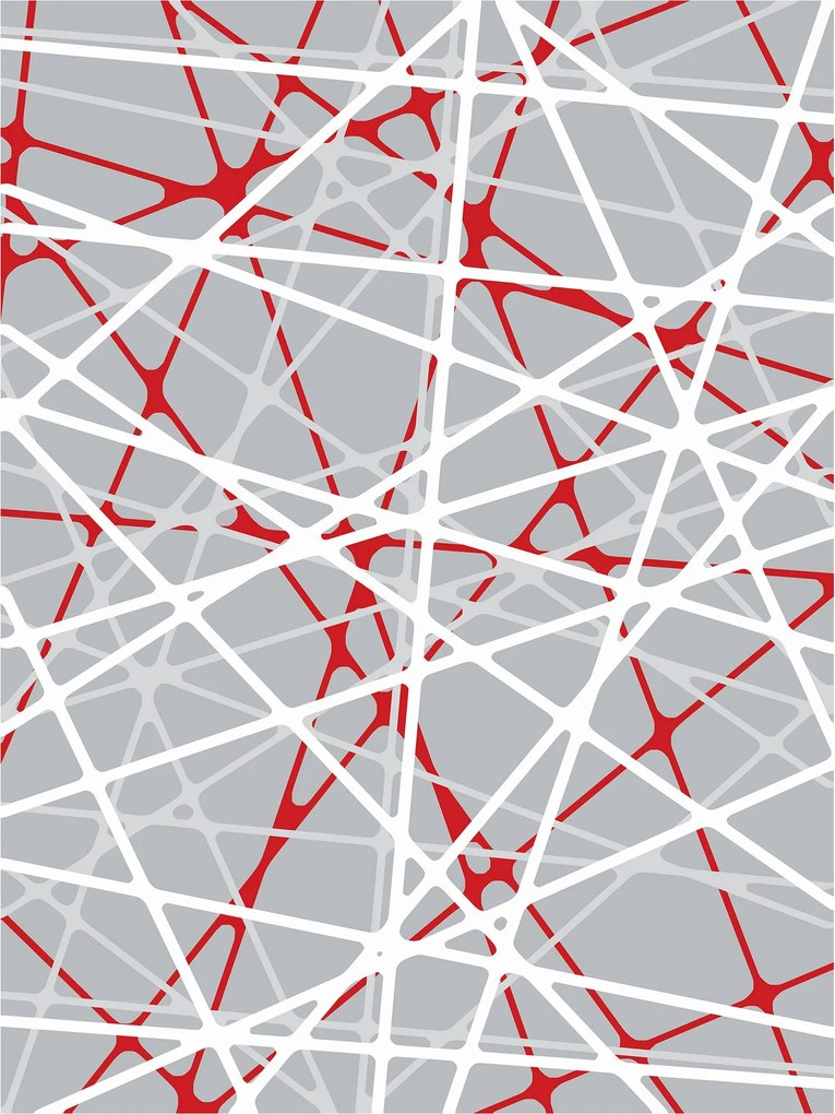 Flizelin fotótapéta Absztrakt piros-szürke vonalak fehér 184x254 +ragasztó
