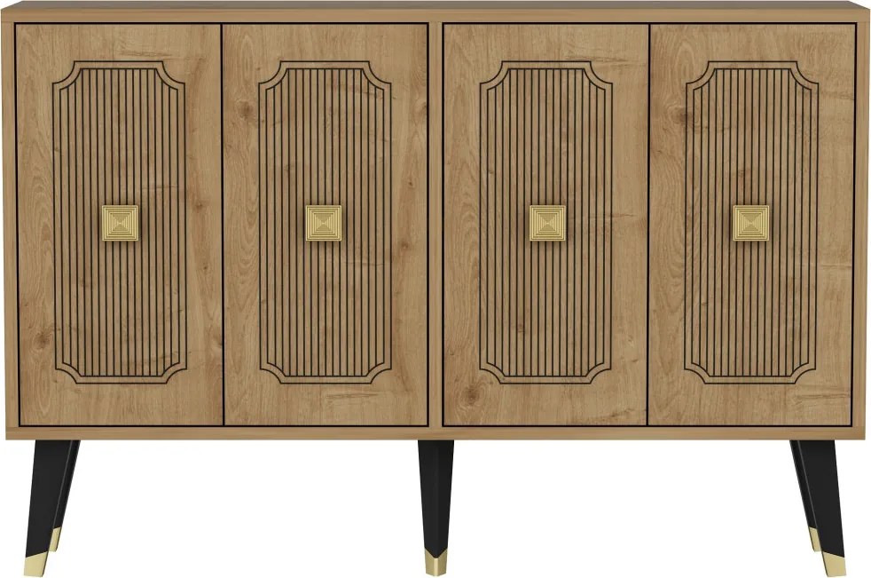 Komód, zafír tölgy-arany, 120 cm – TR327ODS1230
