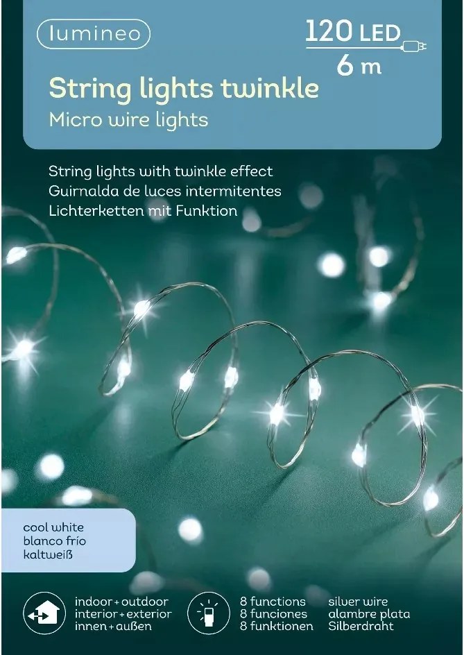 Micro villogó lámpa 120led hideg kültéri 6m