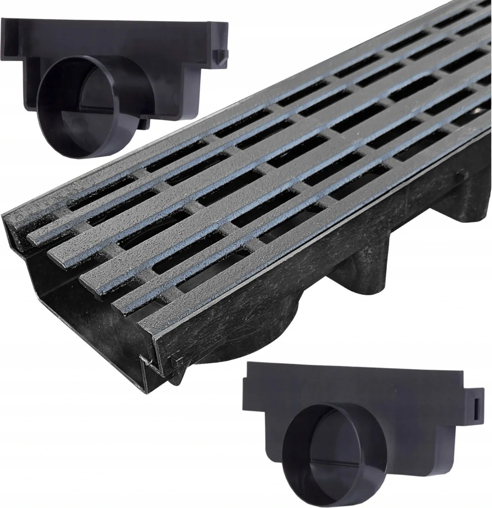 Lineáris lefolyó garázshoz 5m öntöttvas rács Line 63x131mm B125 12,5Tony