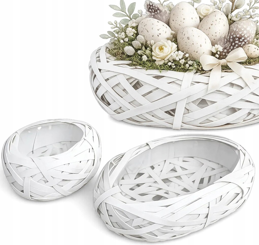 2x Rattan Fedél XL Virágcserép Virágkompozícióhoz 2DB-OS Szett