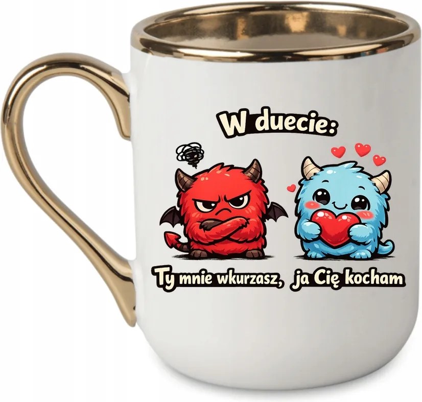Bögre Duett: Te idegesítesz, én szeretlek Valentin nap 330 Fehér