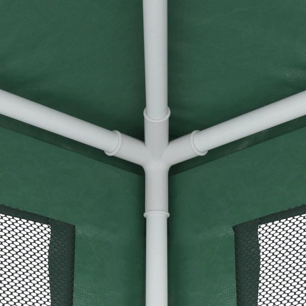 zöld HDPE rendezvénysátor 4 hálós oldalfallal 3x3 m