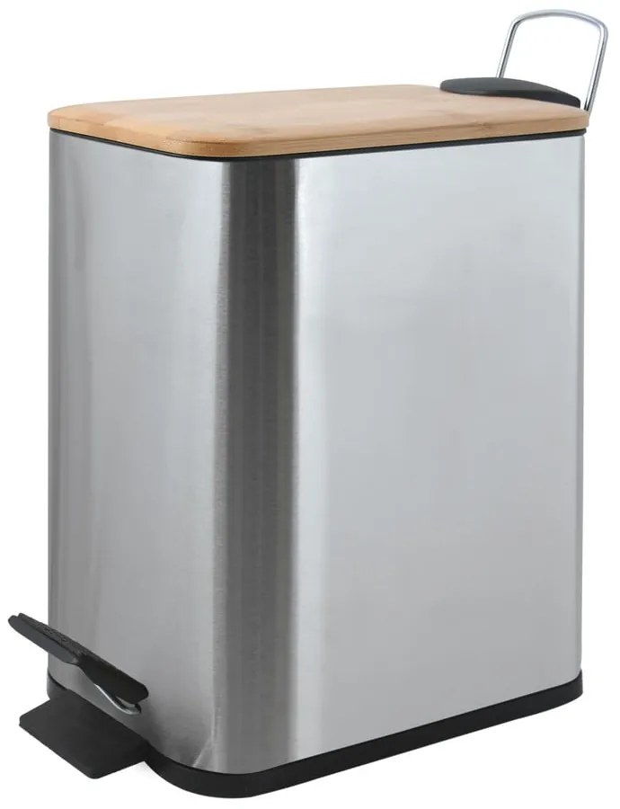 Matt ezüstszínű acél pedálos szemetes 5 l Erik – Spirella