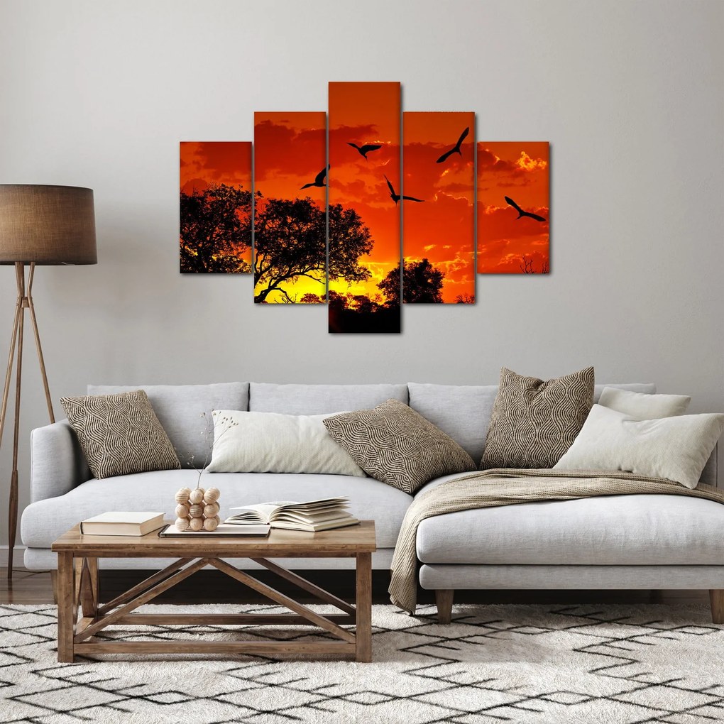 Madarak képe naplementekor (150x105 cm)