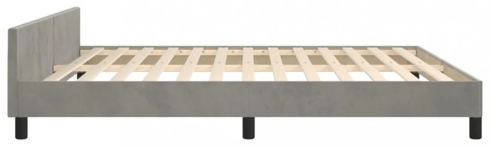 világosszürke bársony ágykeret matrac nélkül 160 x 200 cm