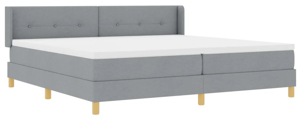 Boxspring Ágy Matracból, világosszürke - 200 x 200 cm Szövet