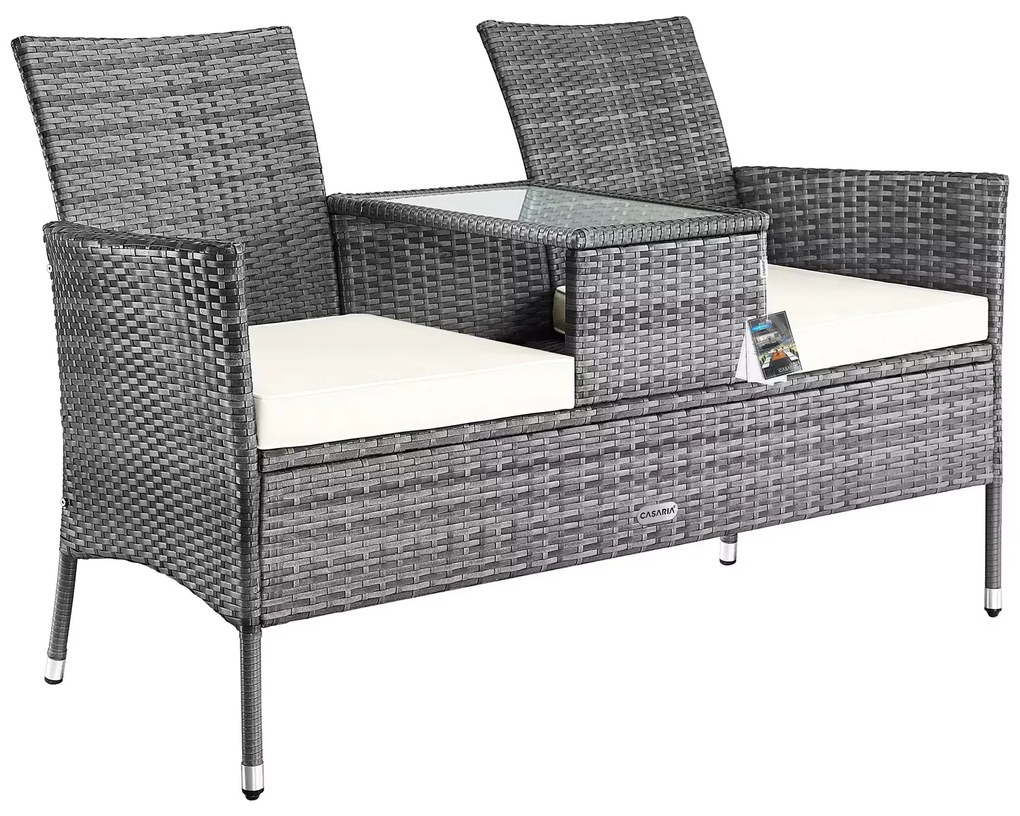 Deuba Rattan kerti pad - szürke