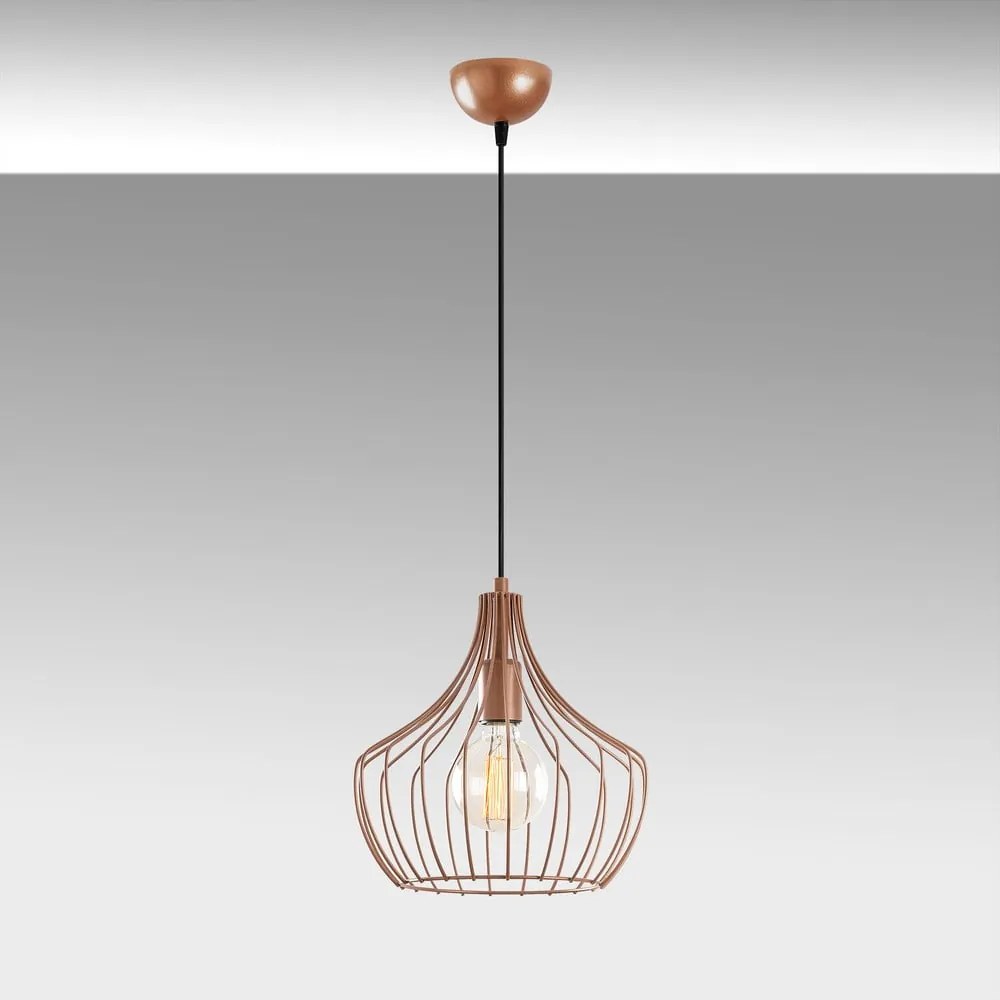 Rézszínű függőlámpa fém búrával ø 27 cm Mezopotamya – Opviq lights