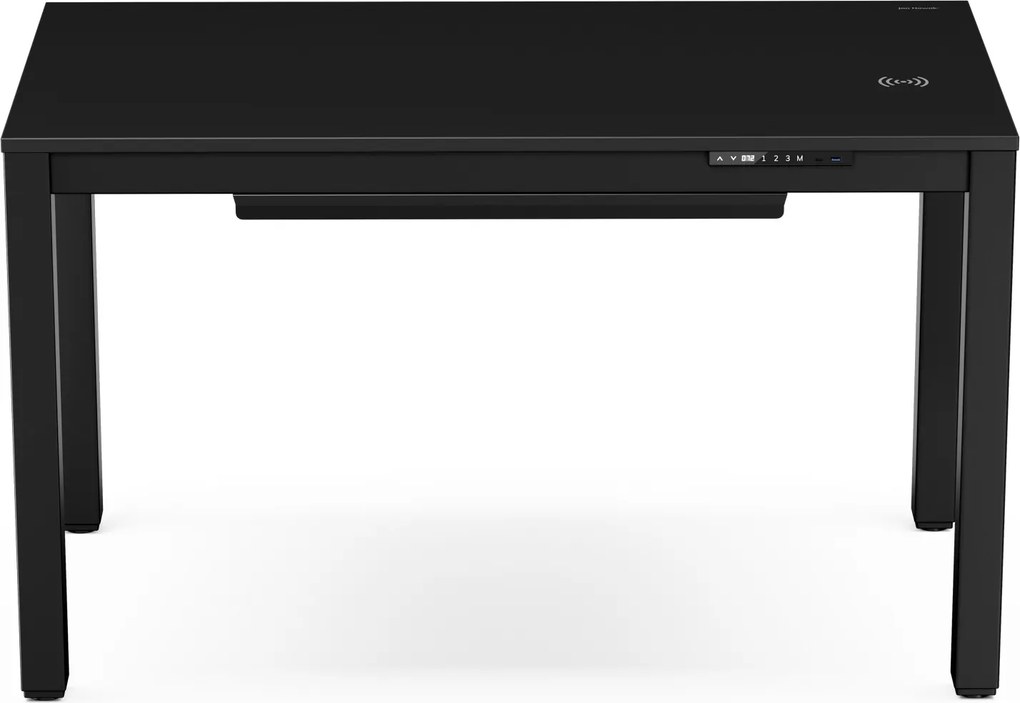 Íróasztal elektromosan állítható magasságú, fekete, 120x63 cm: EVAN