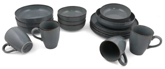 16 darabos szürke/porcelán étkészlet