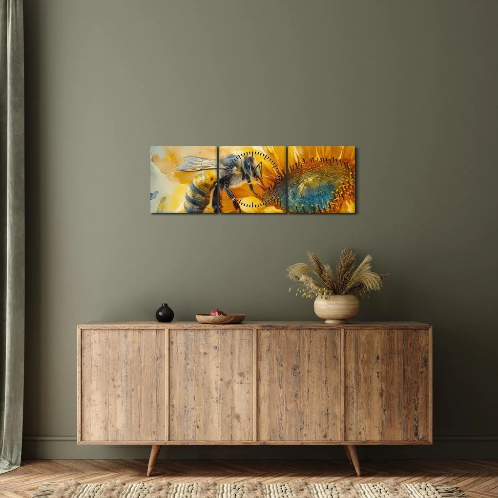 Kép - Méh, akvarell (órával) (90x30 cm)