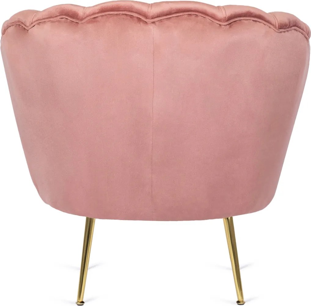 Fotel rózsaszín velúr kárpitozással - ANGEL