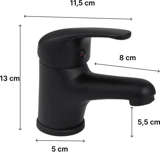 Erga Lati, mosogató csaptelep h-130, fekete matt, ERG-YKA-BU.LATI24-BLK